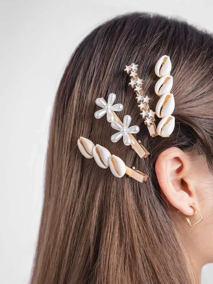 Sea Shells Clips Combo Of 4 Clips