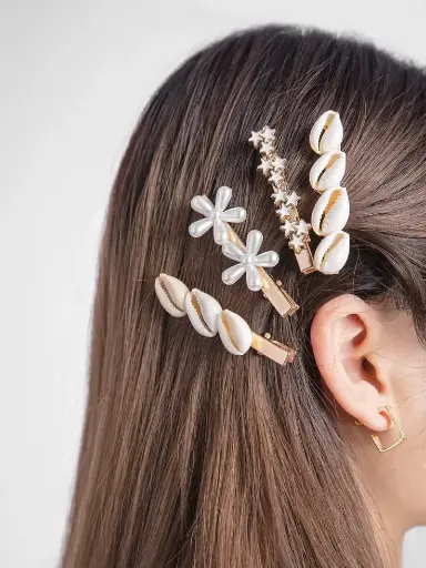Sea Shells Clips Combo Of 4 Clips